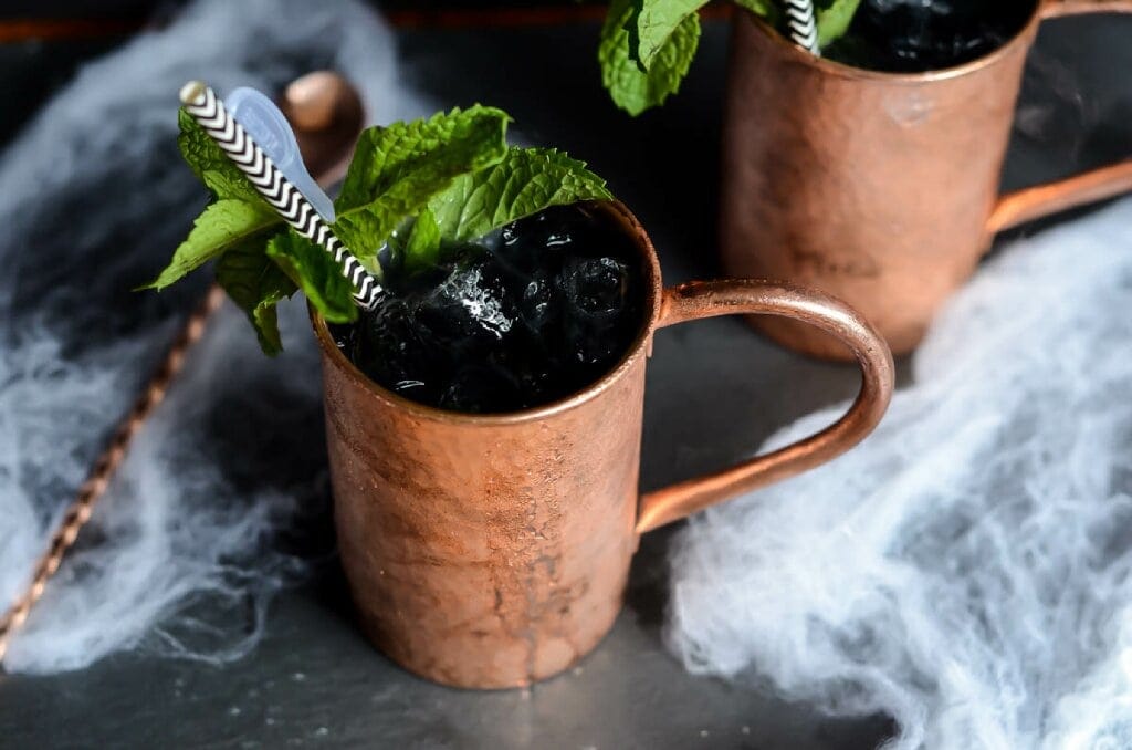 Spooky Mule Recipe Halloween Moscow Mule with Activated Charcoal